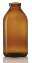 100 ml infuusflacon, amber, type 2 geblazen glas
